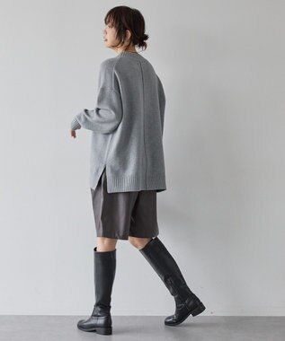 AMERICAN HOLIC サイドスリットハイネックニットプルオーバー Gray Mixture