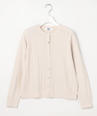 J.PRESS LADIES Rayon Elite Stretch クルーネック カーディガン ライトベージュ系