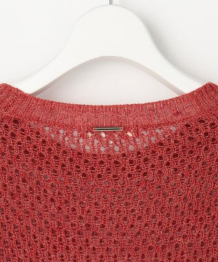 自由区 S 【SHIHOさん着用】リネンミドルゲージメッシュ ニット ピンク