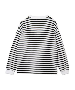 WEGO 【MLサイズ展開】ボーダーワンポイントT（LS） ホワイトボーダー