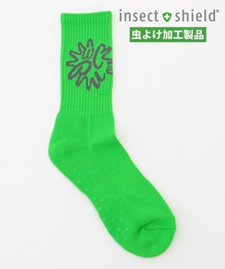 PW CIRCULUS 【虫よけ加工】【MEN】サークルロゴ ミドルソックス  ゴルフ ライトグリーン系