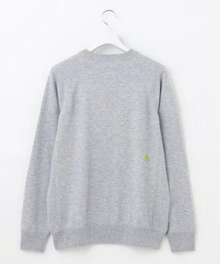 PW CIRCULUS 【MEN】【洗える】ロゴ ラグランスリーブ クルーネック ニット ライトグレー系