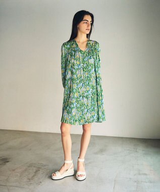 GRACE CONTINENTAL フラワープリントティアードミニワンピース