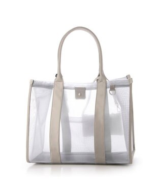 UNBILLION カシュカシュ cachecache / チュールメッシュスクエアビッグトート ライトグレー