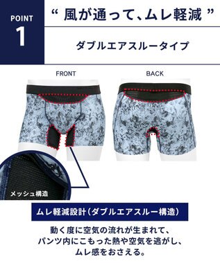 WACOAL MEN WACOAL MEN 【ダブルエアスルーパンツ】 ボクサーパンツ 風が通ってムレ軽減。 フロント快適グラマラス フリーなカッティング(裾部分) 前閉じ 下着 メンズ WT3323 /ワコールメン ブラック