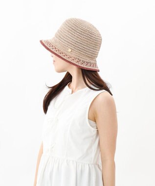 AURORA 【 LANVIN en Bleu （ランバン オン ブルー）】手編み風サーモダウンハット ライトベージュ