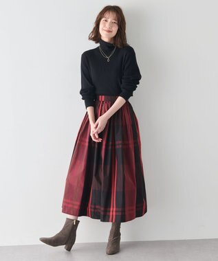 ANY L 【洗濯機可】ウォームニットリブタートルネック ブラック