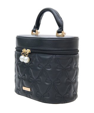 Maison de FLEUR リボンキルティングキューブショルダーバッグ Black