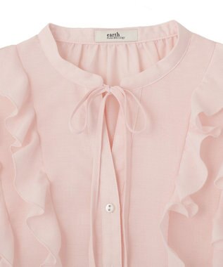 earth music&ecology フリルリボンブラウス Pink