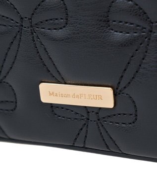 Maison de FLEUR リボンキルティングキューブショルダーバッグ Black