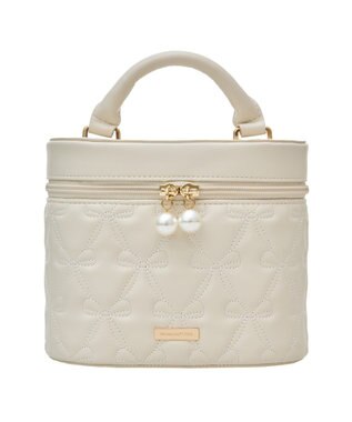 Maison de FLEUR リボンキルティングキューブショルダーバッグ Ivory