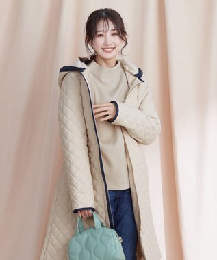 Tiaclasse ピーチスキン2wayキルティングロングコート アイボリー