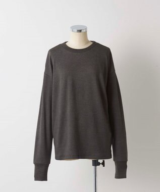 TOQUE 〈大草直子さんアドバイザー〉【ユニセックス】ロイヤルベビーアルパカ×タンギスコットン 裏毛 クルーネックトップス チャコールグレー