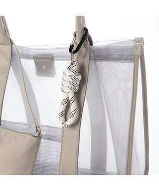 UNBILLION カシュカシュ cachecache / チュールメッシュスクエアビッグトート ライトグレー