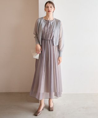 23区 【APPLAUDIR】グロッシーオーガンザ ドレス ブラウン系