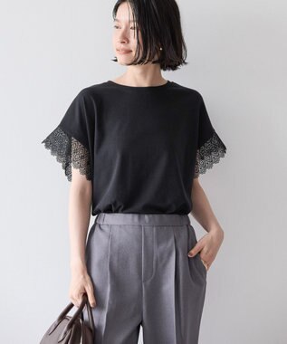 AMERICAN HOLIC レーススリーブカットプルオーバー Black