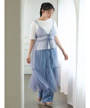 Green Parks ・ＥＬＥＮＣＡＲＥ　ＤＵＥ　２ｗａｙチュールキャミワンピ Blue