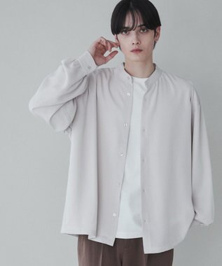 WEGO トロミBIGバンドカラーシャツ ライトベージュ