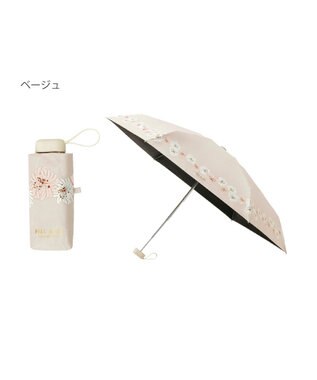 MOONBAT 【WEB限定/一級遮光99.99%】晴雨兼用折りたたみ日傘 ポール&ジョー(PAUL & JOE ACCESSOIRES)クリザンテーム/バイカラー 雨の日OK 遮熱 簡単開閉 UV 晴雨兼用 ベージュ