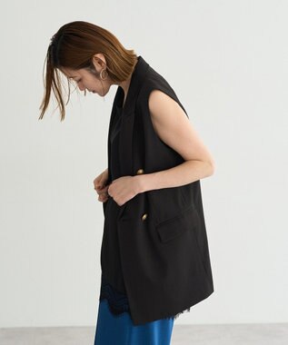 YECCA VECCA ドライタッチ金釦テーラードジレ Black