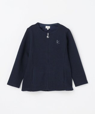 組曲 KIDS 【110-140㎝】フラワーキルト パーカー ネイビー