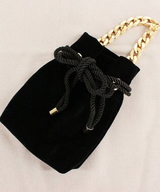 ROOTOTE 0671【直営店限定】ベビールー.ベロア チェーン-A 02：ブラック