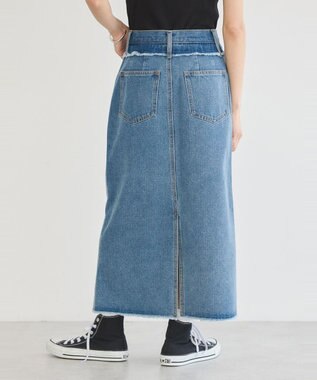 earth music&ecology ウエストフリンジデニムスカート Indigo