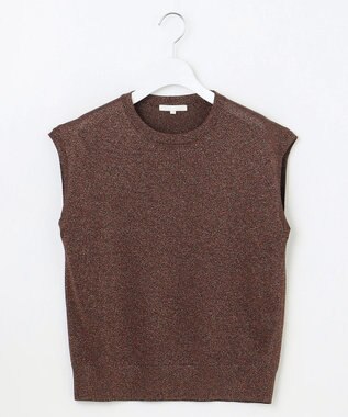 自由区 S 【カタログ掲載】カラーミックスラメスリーブレス ニット ローズ