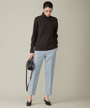 ICB L 【洗える】ウールブレンドスムース ハイネックプルオーバー バーントブラウン系