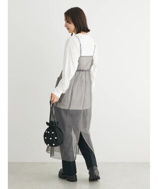 Green Parks ・ＥＬＥＮＣＡＲＥ　ＤＵＥ　チュールドロストキャミワンピ Charcoal Gray