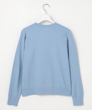 J.PRESS LADIES Rayon Elite Stretch クルーネック カーディガン サックスブルー系