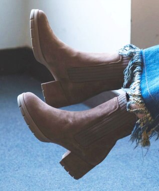 BONTRE 【UNISA/ウニサ】サイドリブニットショートブーツ