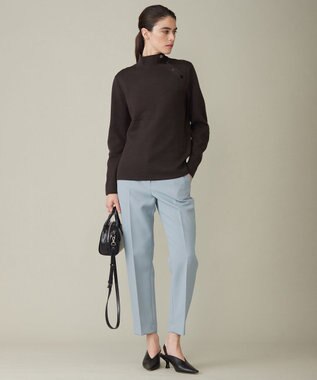 ICB L 【洗える】ウールブレンドスムース ハイネックプルオーバー バーントブラウン系