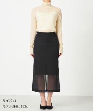 NAVE 【Nave・洗える】シアーニット スカート ブラック系