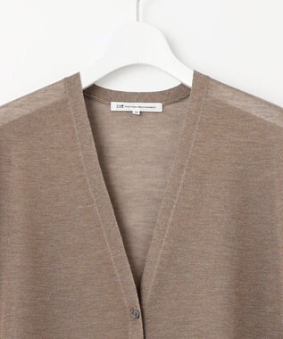 23区 【洗える】シャイニーシアー ニット ロングカーディガン ブラウン系