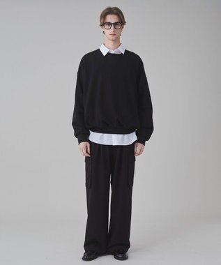 WEGO 【ユニセックス着用ITEM】バルーンクロップドプルオーバー ブラック