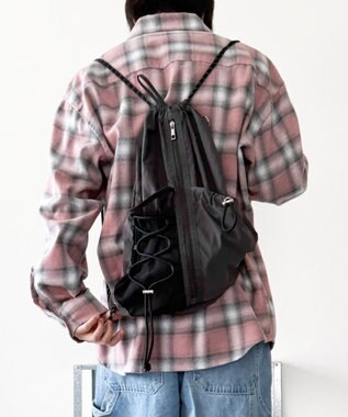 WEGO 【ユニセックス着用ITEM】センターzipナップサック グレー