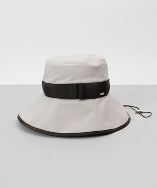 AURORA 【 Beaurance （ビューランス）】サマーシールド リボン中つばクロッシェハット ライトベージュ