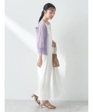 earth music&ecology 花柄シアーカーディガン Lavender