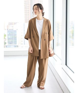 CRAFT STANDARD BOUTIQUE 半袖テーラードジャケット Mocha