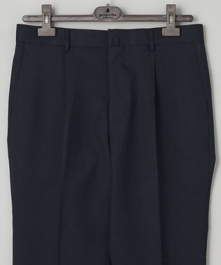 GOTAIRIKU ロングセラー【洗える/折り目加工/シワになりにくい/ウエストアジャスター】ウォッシャブル サマーウール100％パンツ_定番色(1タック)23年モデル ネイビー系