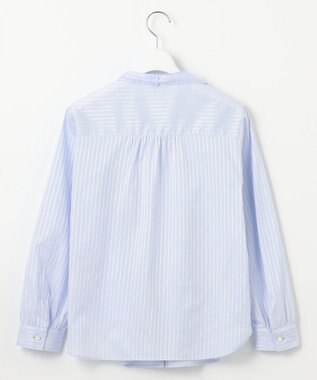 J.PRESS LADIES L 【洗える】RITZ ドビーストライプ ボウタイ ブラウス サックスブルー系1