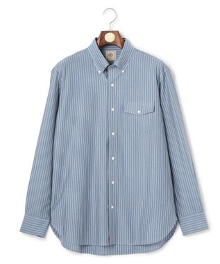 J.PRESS MEN 【KANEMASA JERSEY】ストライプボタンダウン シャツ ダルブルー系1