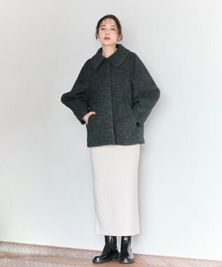 #Newans 【昨年即完売コート新色追加！】プードルコクーンコート チャコール