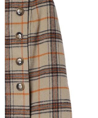 Green Parks シャギーチェックスカート Beige
