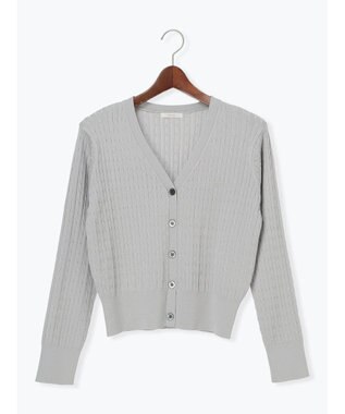 Te chichi ミニケーブル刺繍Vネックカーディガン グレー