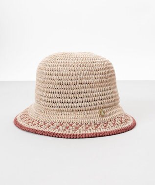AURORA 【 LANVIN en Bleu （ランバン オン ブルー）】手編み風サーモダウンハット ライトベージュ