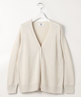 J.PRESS LADIES DRY COMFORT Vネック カーディガン ライトベージュ系