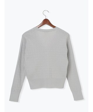 Te chichi ミニケーブル刺繍Vネックカーディガン グレー