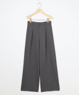 組曲 L 【先行予約】ウーステッドライク ベルト付きワイドパンツ チャコールグレー系